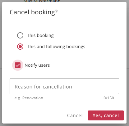 Cancel dialog