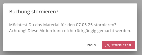 Stornieren Einzel
