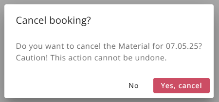 Cancel individual booking