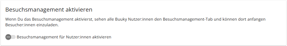 Besuchsmanagement aktivieren