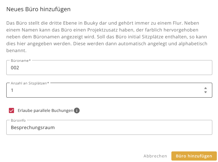 Neues Büro hinzufügen
