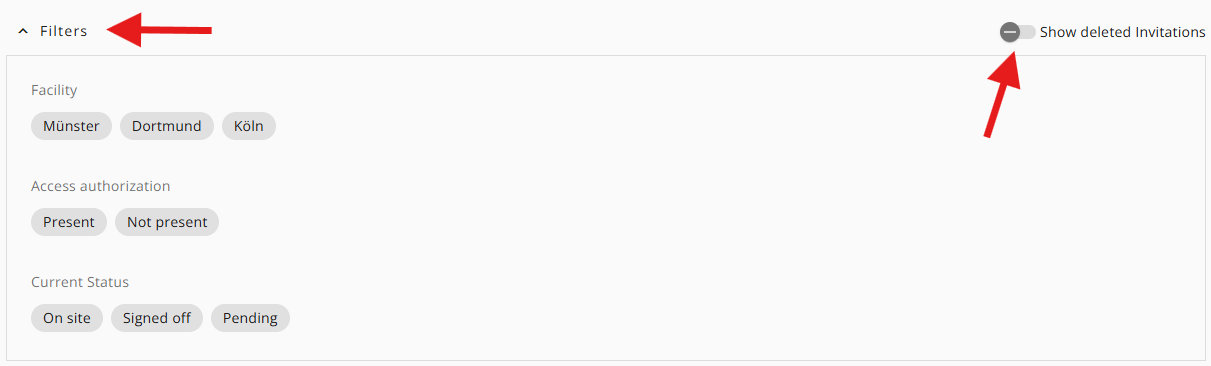 Expanded filters and slider toggle