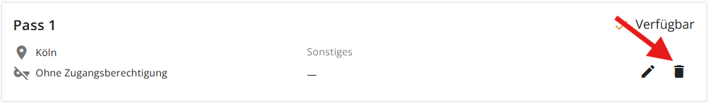 Besuchsausweis Löschen Icon