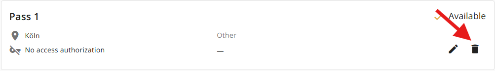 Visitor Pass Deletion Icon