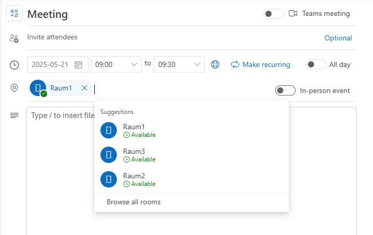 Create Outlook appointment