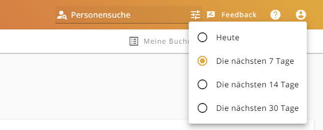 Personensuche Datumsfilter