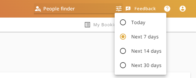 People finder date filter