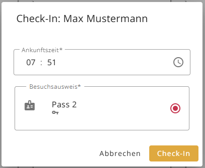 Check-In Dialog