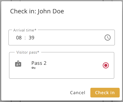 Check-In Dialog
