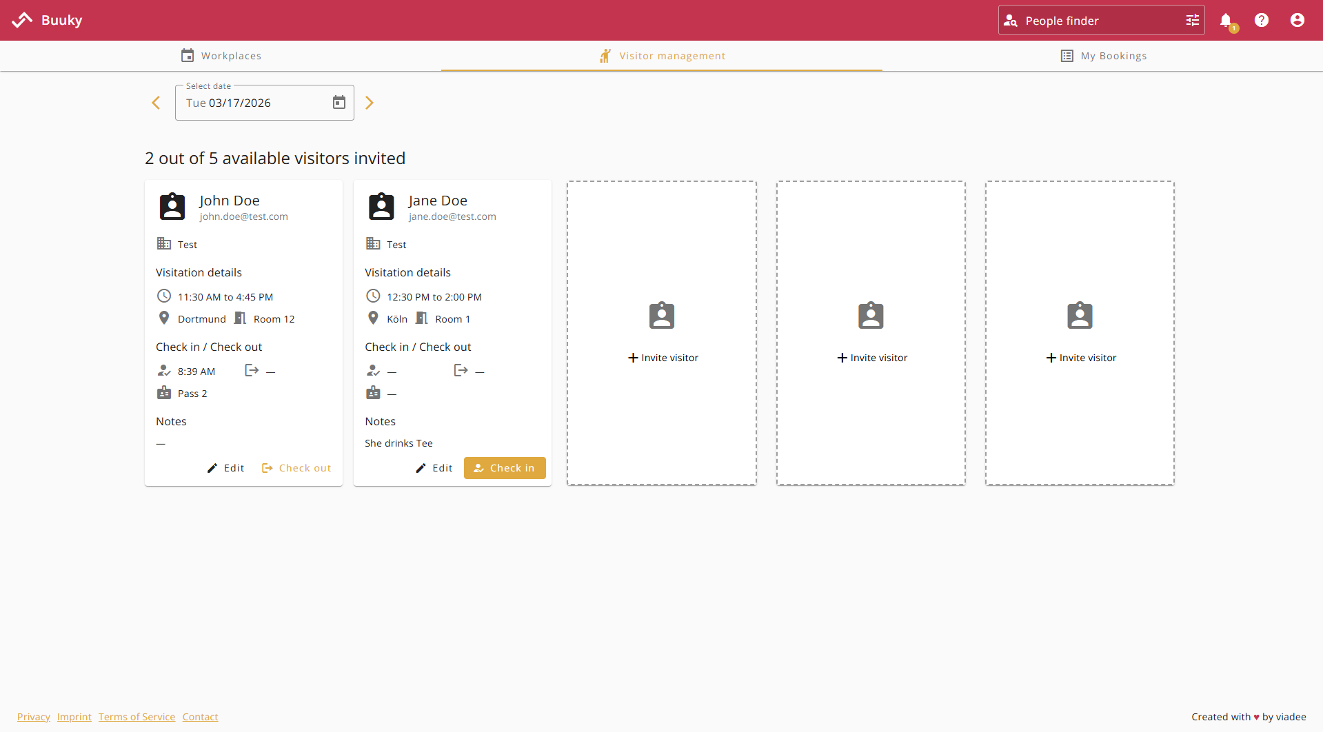 Overview Visitor Management