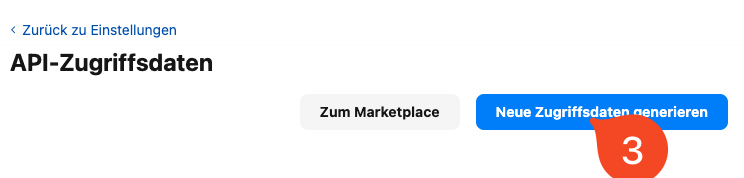 Neue API-Zugriffsdaten