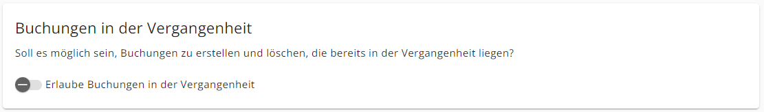 Buchungen in der Vergangenheit